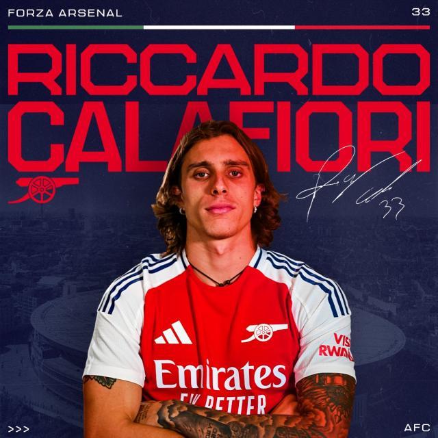 华体会官网平台-阿森纳官方：意大利后卫卡拉菲奥里正式加盟